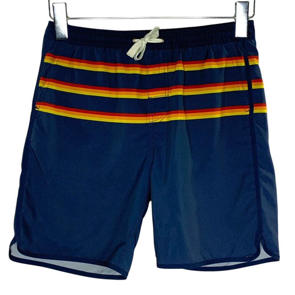 Fair Harbor XL Slim The Anchor Swim Shorts Rainbow Three Stripe Trunk Resort